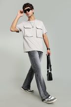 Grey Flared Jeans