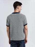 Men's Monaco Jacquard Knit Navy Polo Vellure