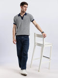 Men's Monaco Jacquard Knit Navy Polo Vellure