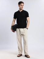 Men's Crochet Monarch Black Polo Vellure