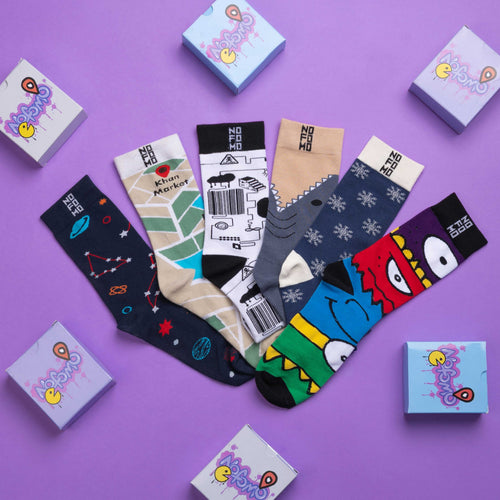 Box Of 6 - Crew Length Socks NOFOMO