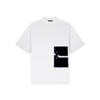 Unisex Round Neck Black Patched White T-Shirt Kreflct