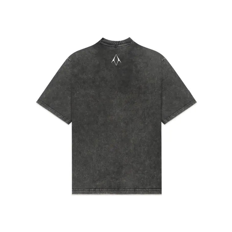 Unisex Round Neck Black Washed T-Shirt Kreflct