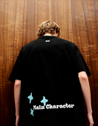 Sao Paulo Printed Black Oversized T-Shirt Main Character