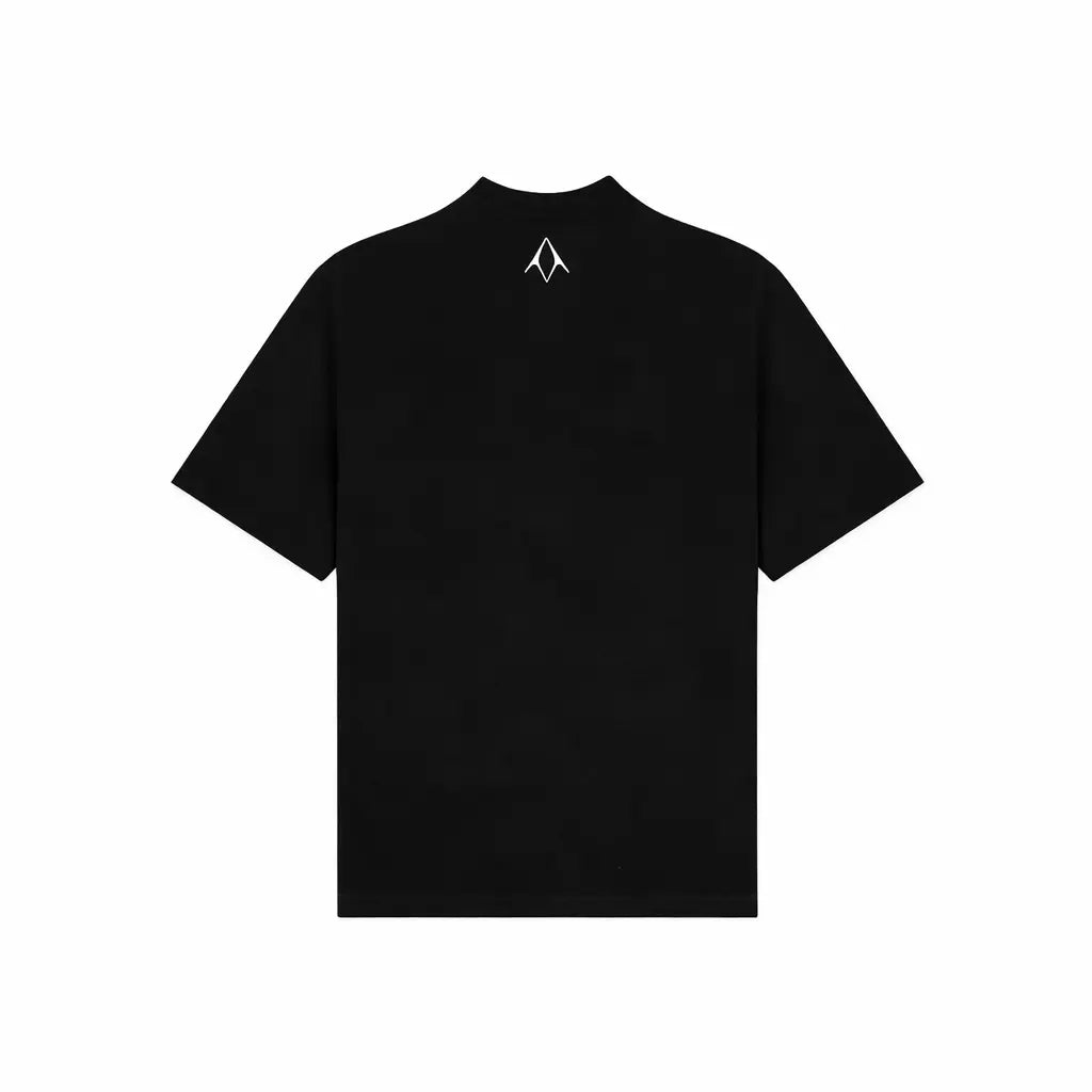 Unisex Round Neck Embroidered Black T-Shirt Kreflct