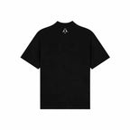 Unisex Round Neck Embroidered Black T-Shirt Kreflct