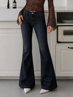 Midnight Blue Flap Pocket Y2K Bootcut Jeans
