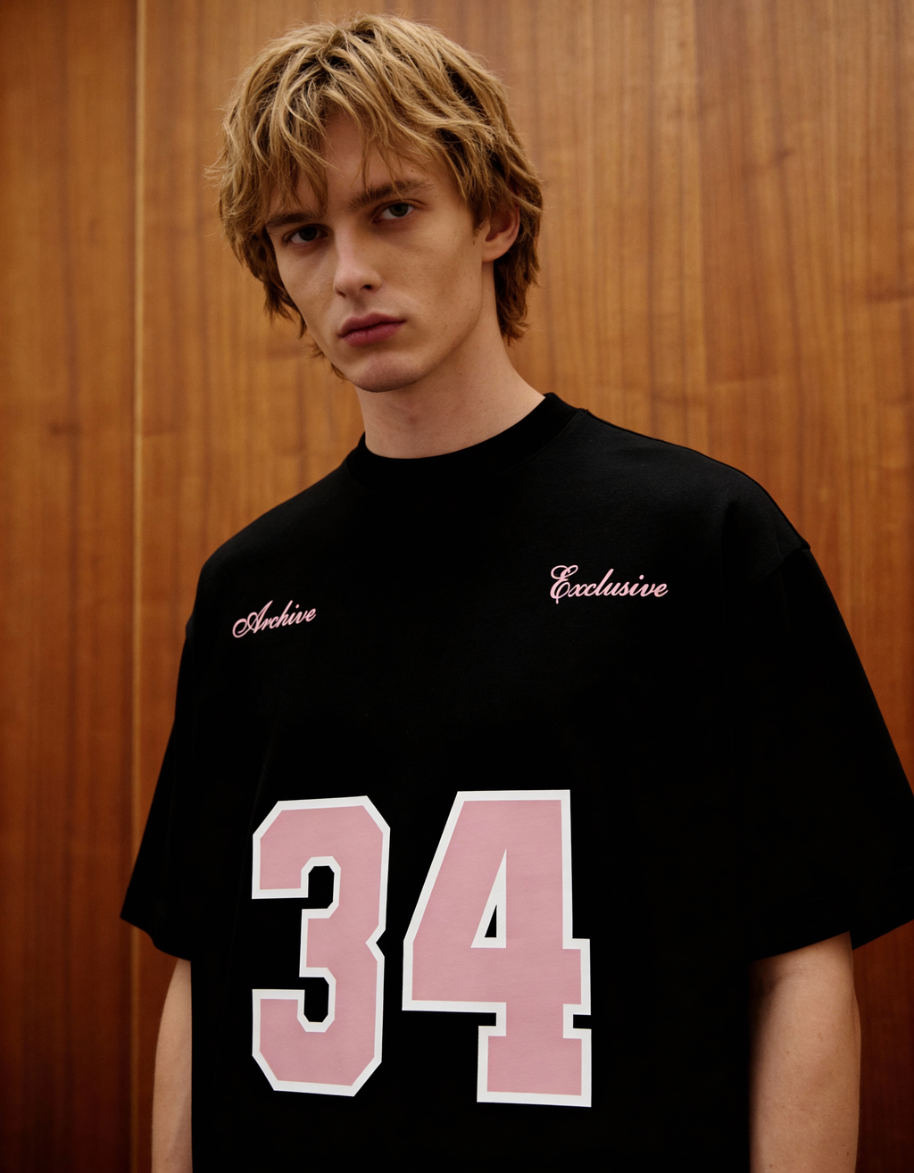 Reimagined Printed Black Oversized T-Shirt Main Character