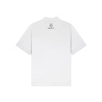 Unisex Round Neck Blue Patched White T-Shirt Kreflct