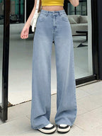 Wispy Blue Washed Wide Leg Jeans Stylish Wodrobe