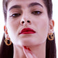 Golden Threaded Circular Hoops