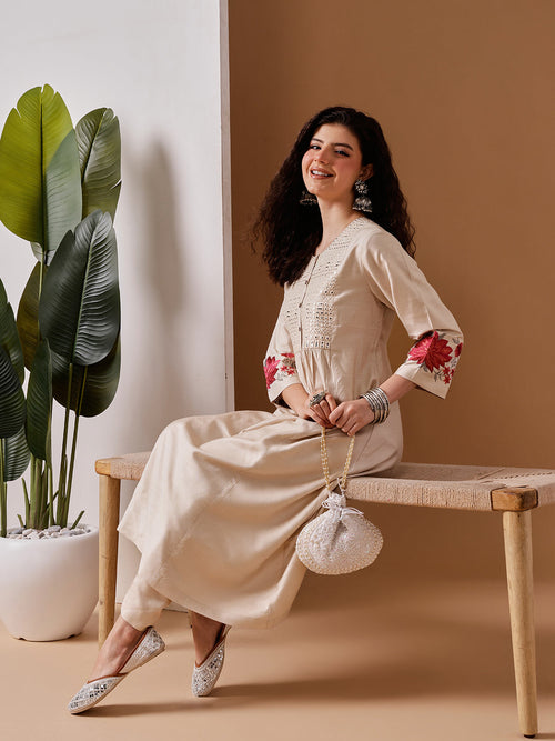 Barara Women's Cream Kurti