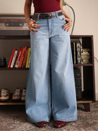 Frost Blue Washed Wide Leg Jeans Stylish Wodrobe