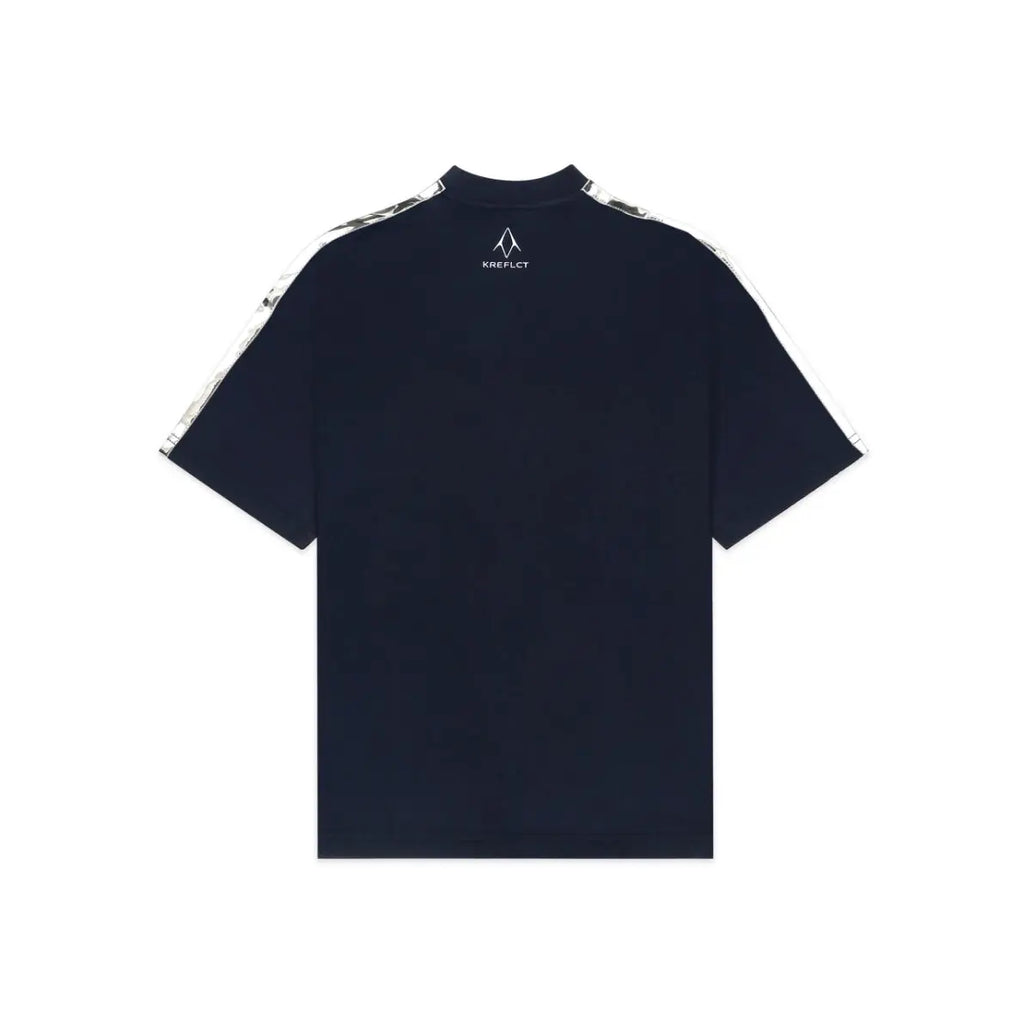 Unisex Round Neck Silver Lining Navy Blue T-Shirt Kreflct