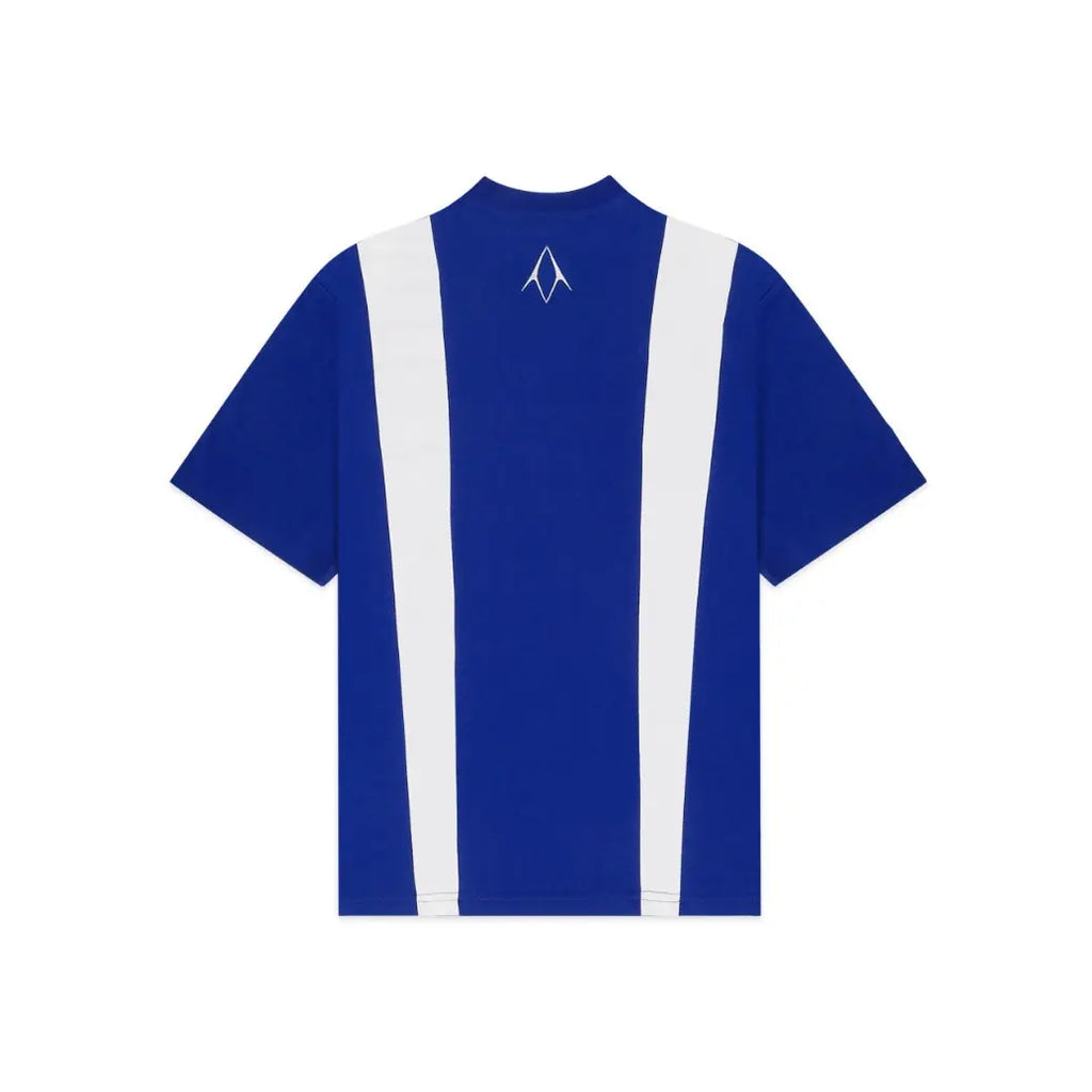 Unisex Embroidered Logo Blue & White Splits T-Shirt Kreflct