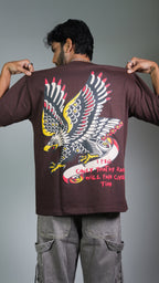 Eagle Eye Brown Men’S Oversized T-Shirt Rustlines