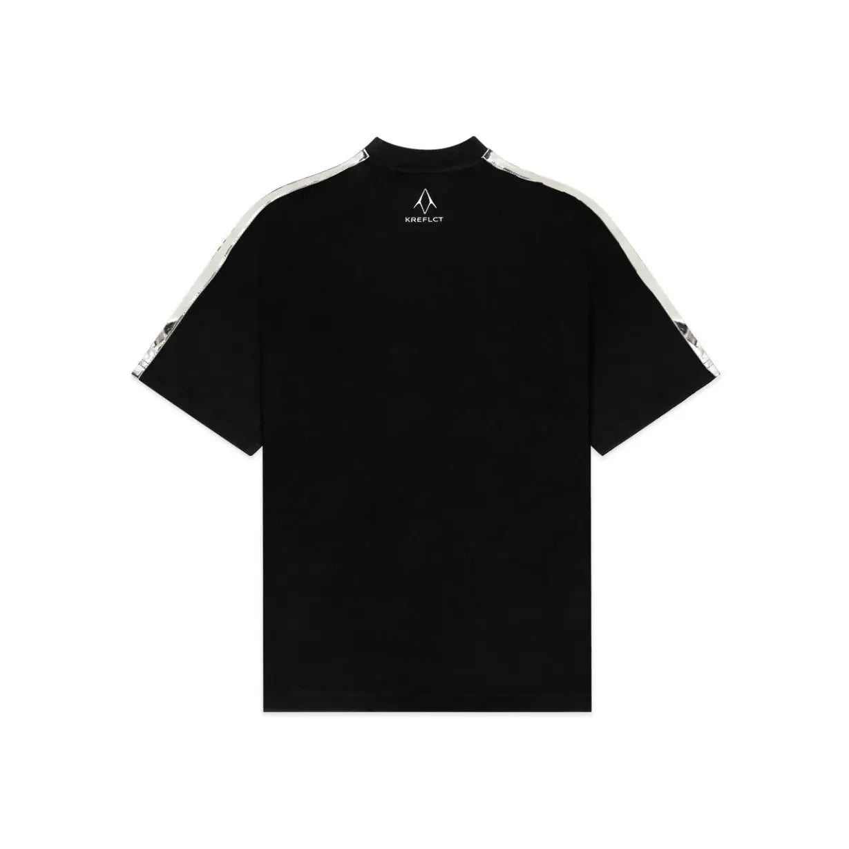 Unisex Round Neck Silver Lining Black T-Shirt Kreflct