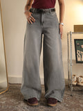 Comet Grey Washed Wide Leg Jeans Stylish Wodrobe