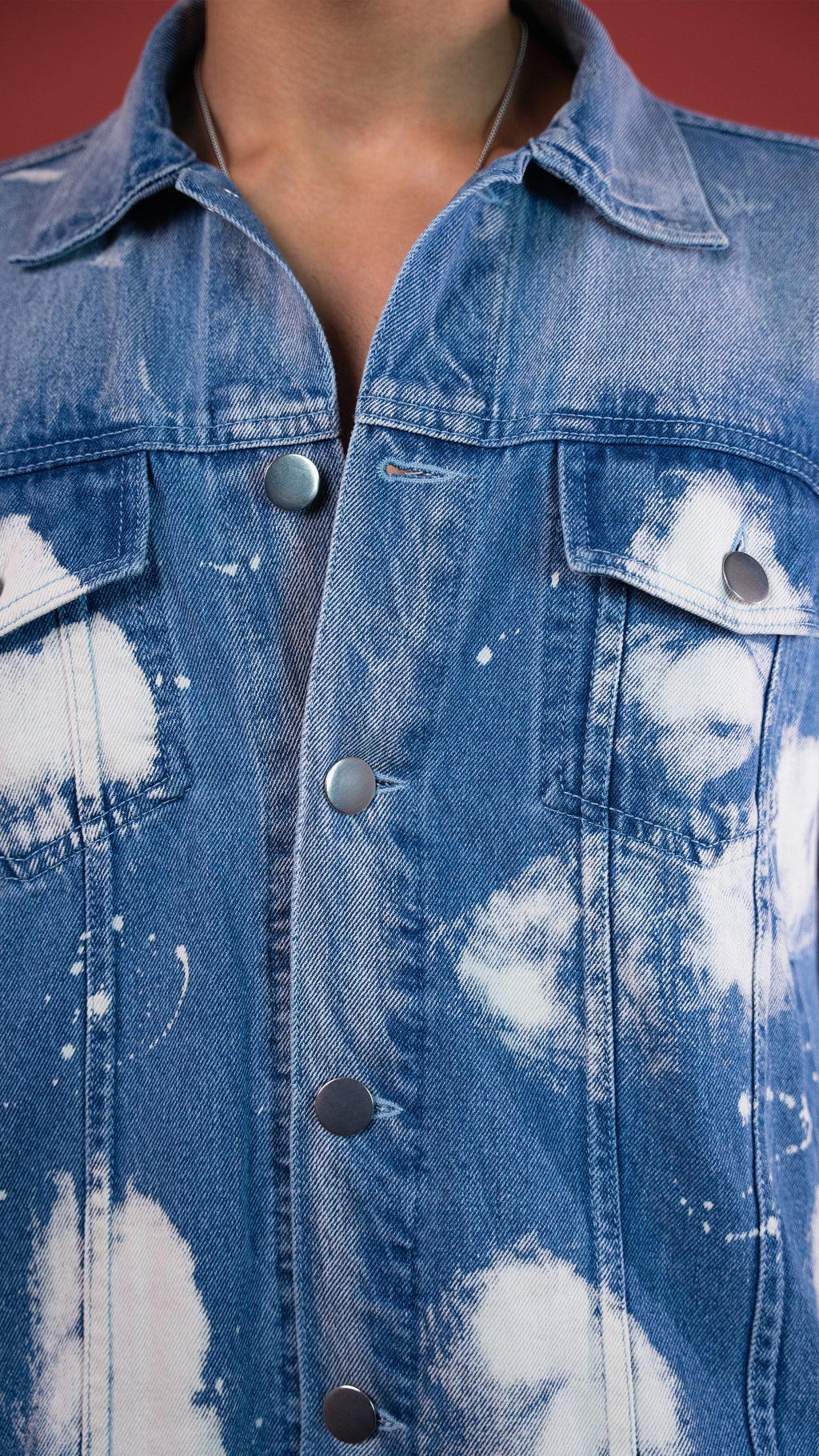 Blue Cloud Denim Men'S Jacket Rustlines