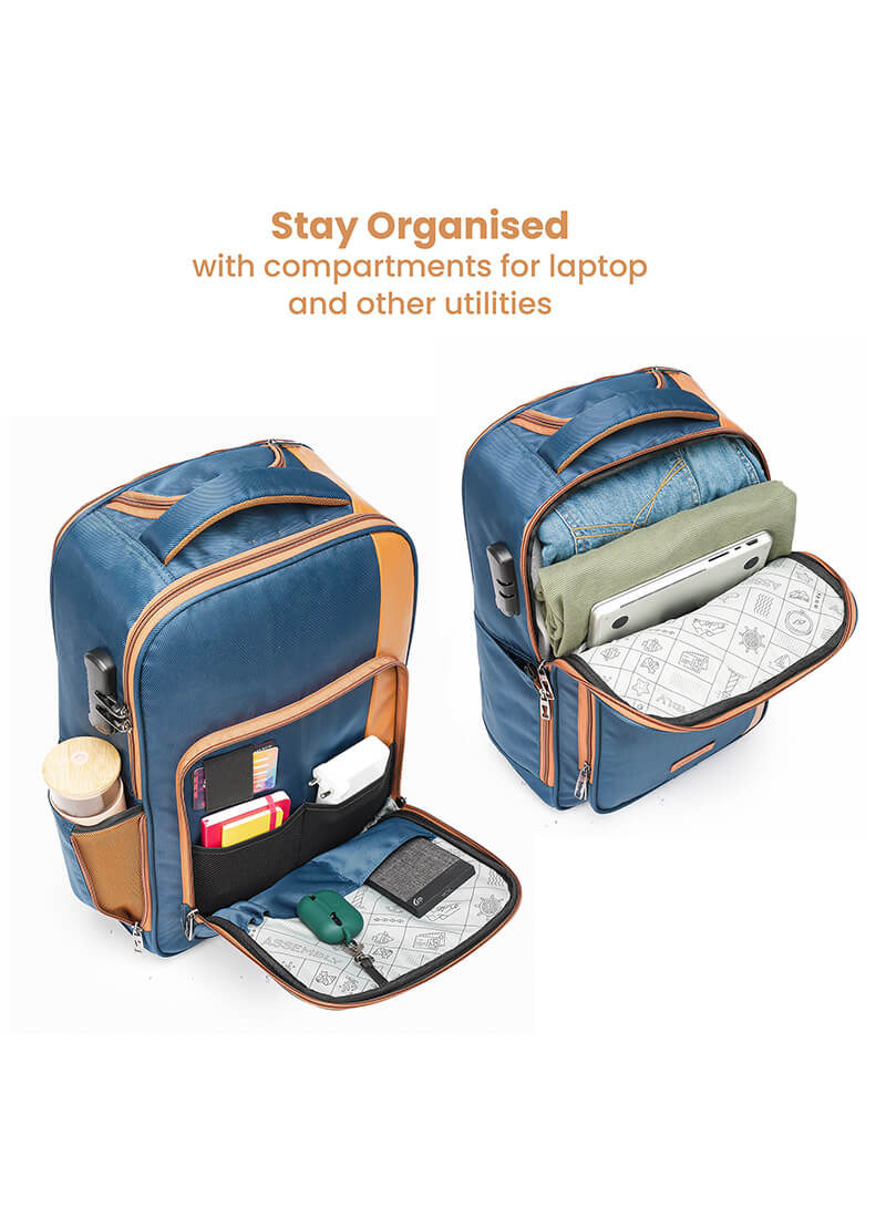 Jetson | Blue | Laptop Trolley Backpack