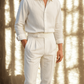 Greek White Linen Gurkha Pants Tailored Fit - Adam Spirit