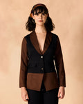Colorblock Two-Button Blazer Jacket