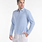 Mercerised Jacquard Full Sleeve Polo in Mykanos Blue