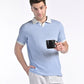 Mercerised Jacquard Polo in Mykonos Blue