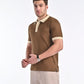 Smooth-Touch Contrast Polo in Cinnamon Brown