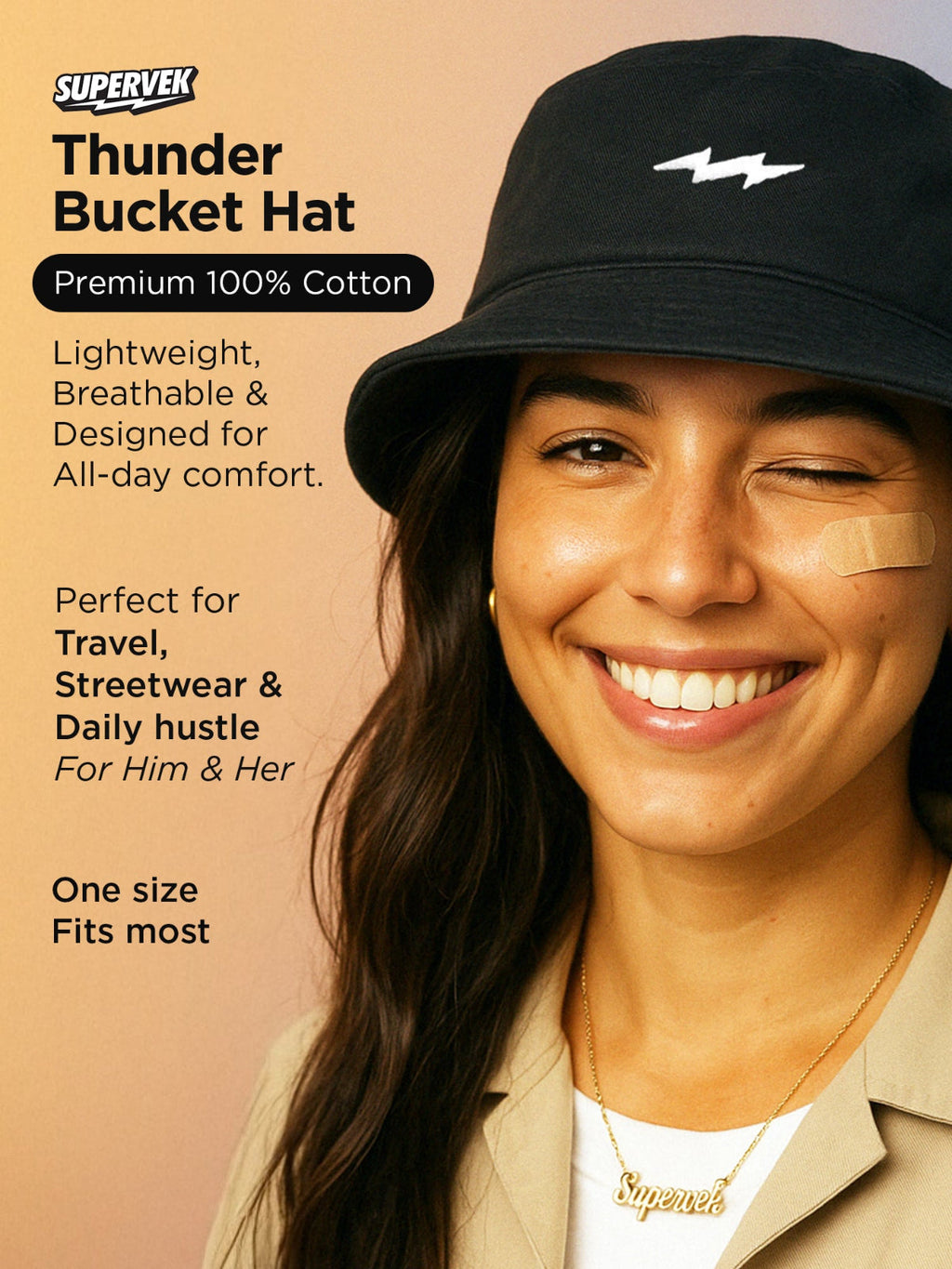 Thunder Bucket Hat Black