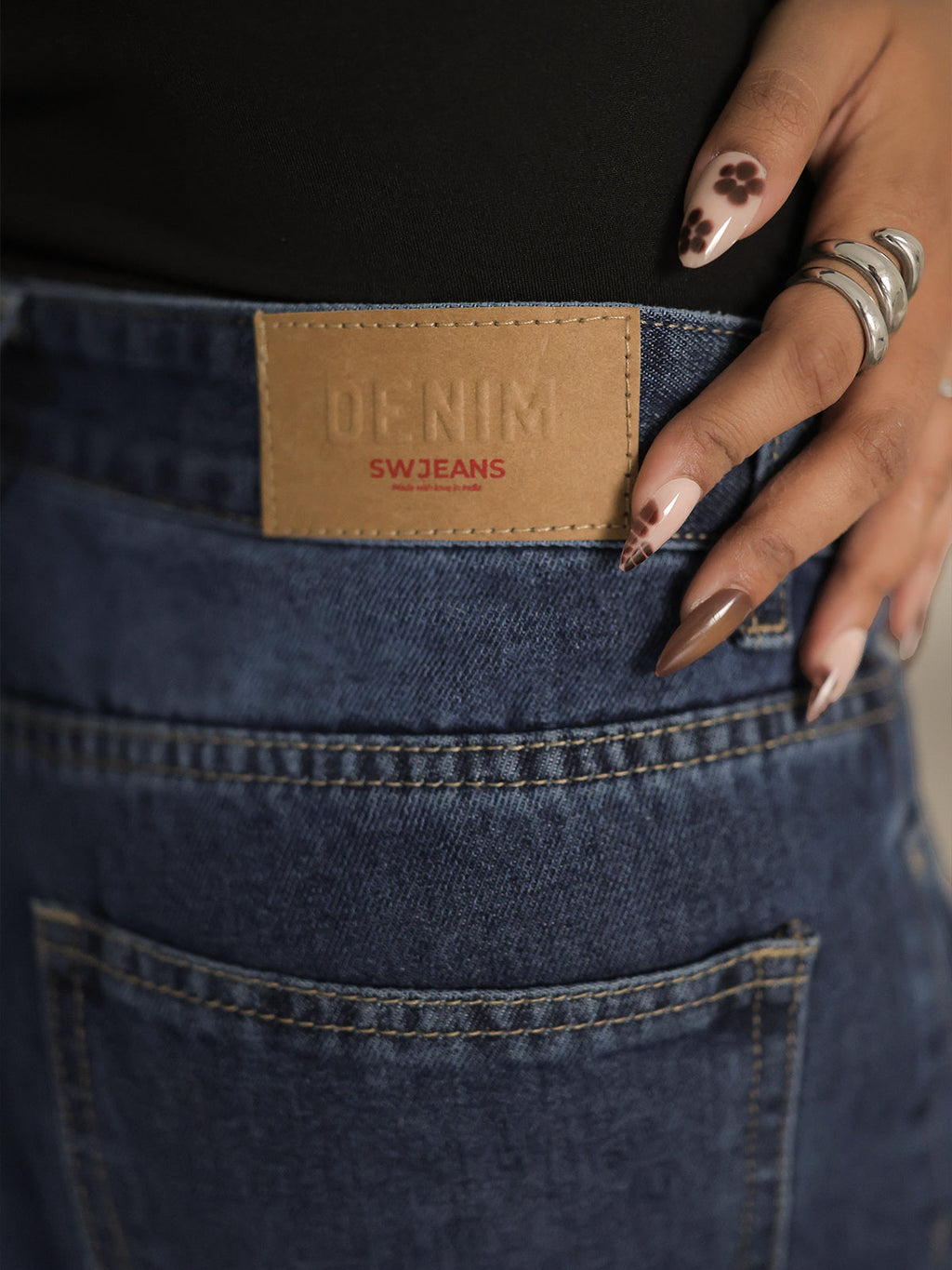 Classic Blue Washed Wide Leg Jeans Stylish Wodrobe