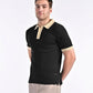 Smooth-Touch Contrast Polo in Gloss Black