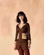 Vintage Lock and Key Embroidered Shirtdress