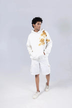 Lone Howl Printed White Hoodie Off Sinners