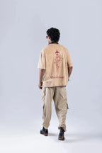 “Wanderlust” Round Neck Beige T-shirt Off Sinners