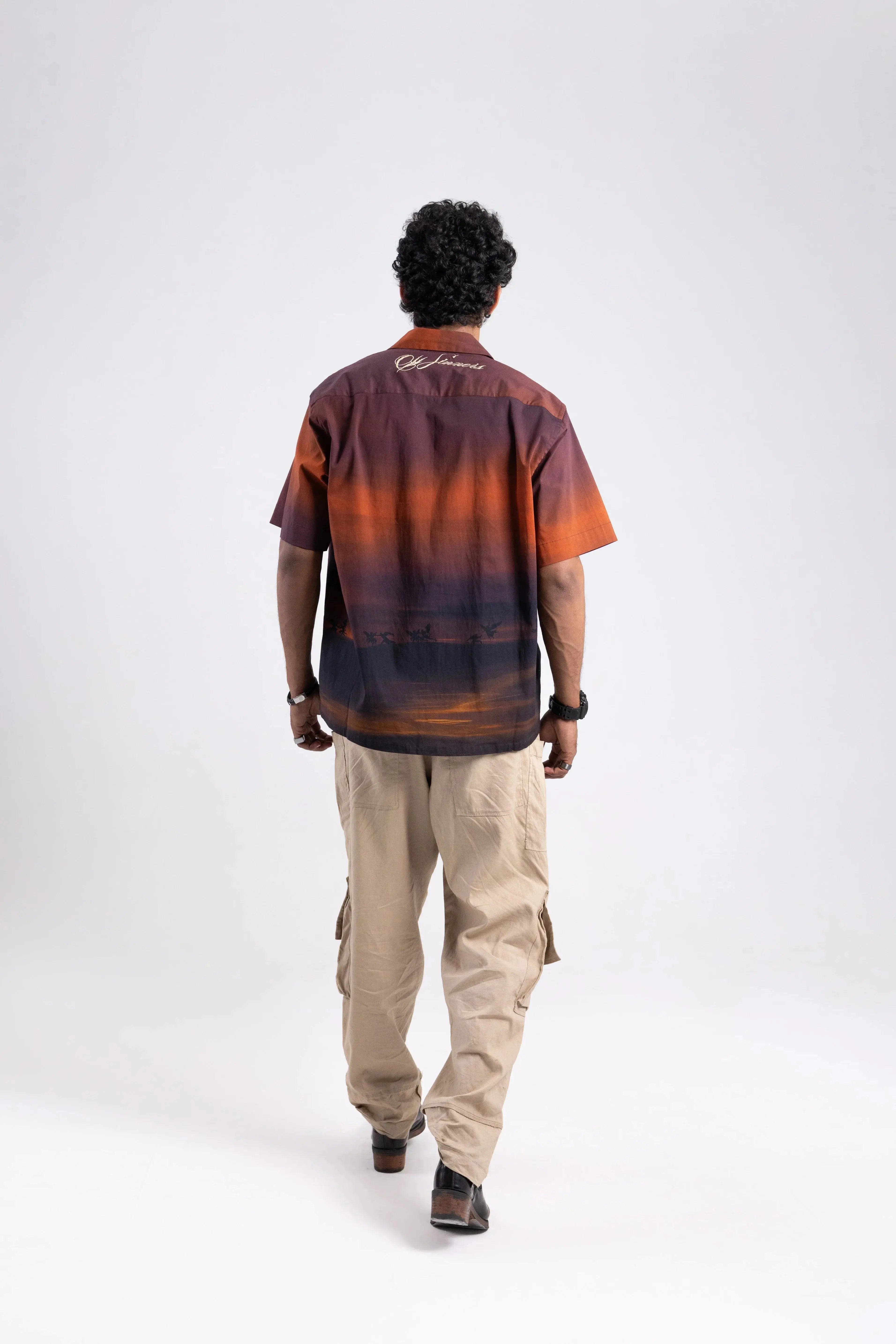 Heaven's Reckoning Oversized Printed Cuban Collar Shirt Off Sinners