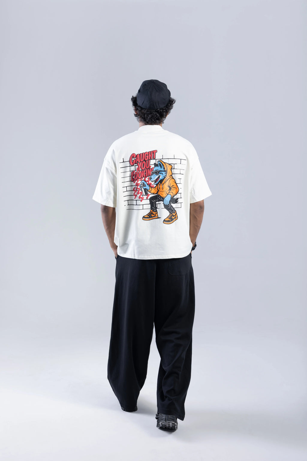 "Caught You Looking" Printed White T-Shirt