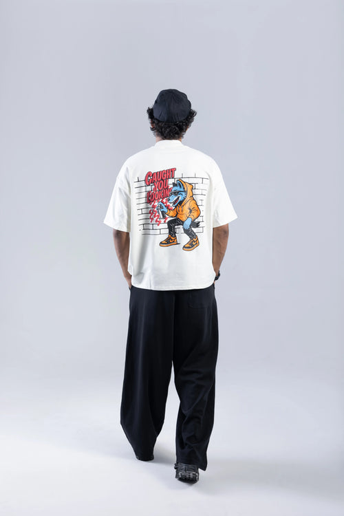 "Caught You Looking" Printed White T-Shirt