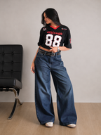 Deep Ocean Blue Washed Ultra Wide Leg Jeans??