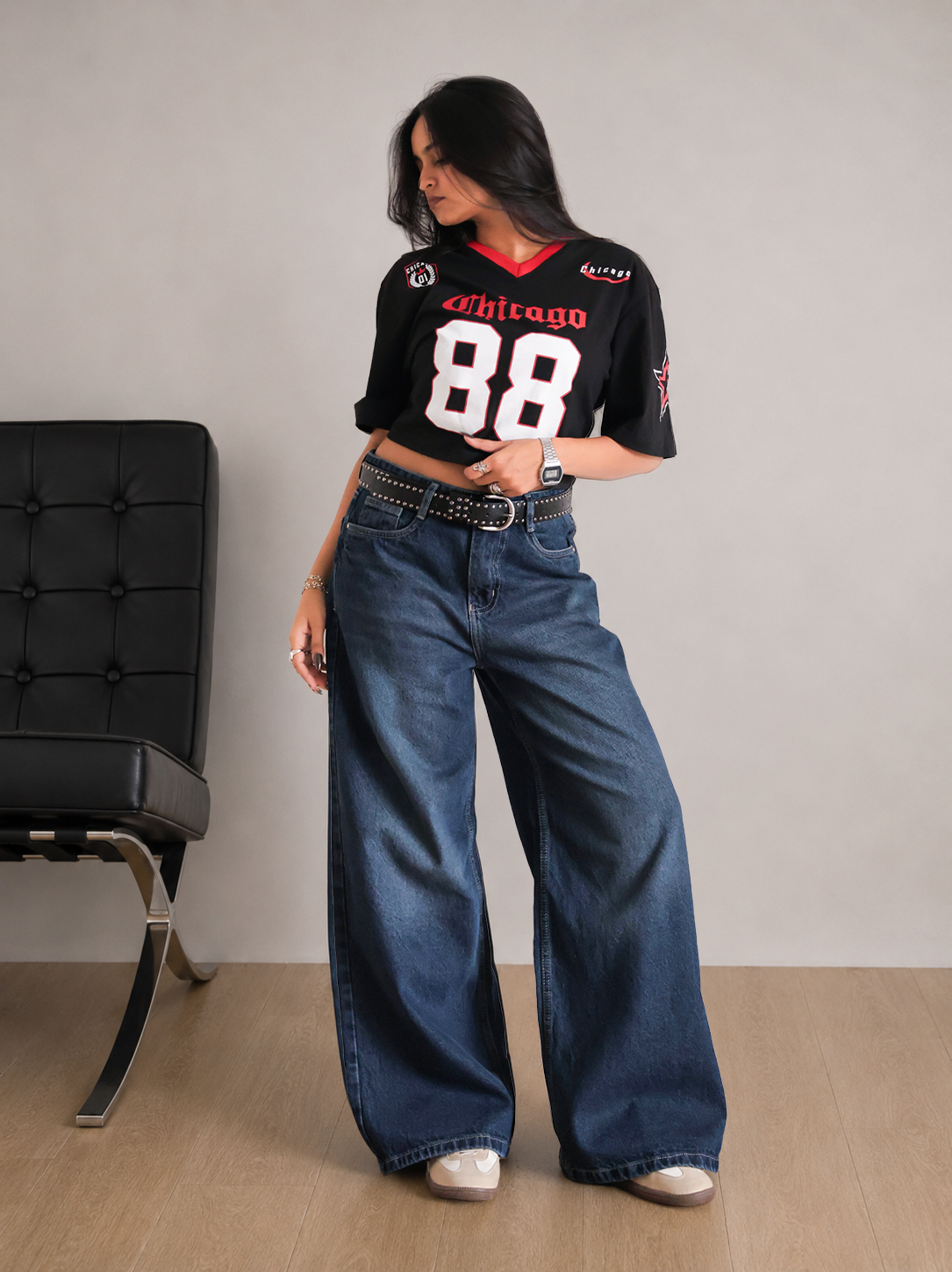 Deep Ocean Blue Washed Ultra Wide Leg Jeans??
