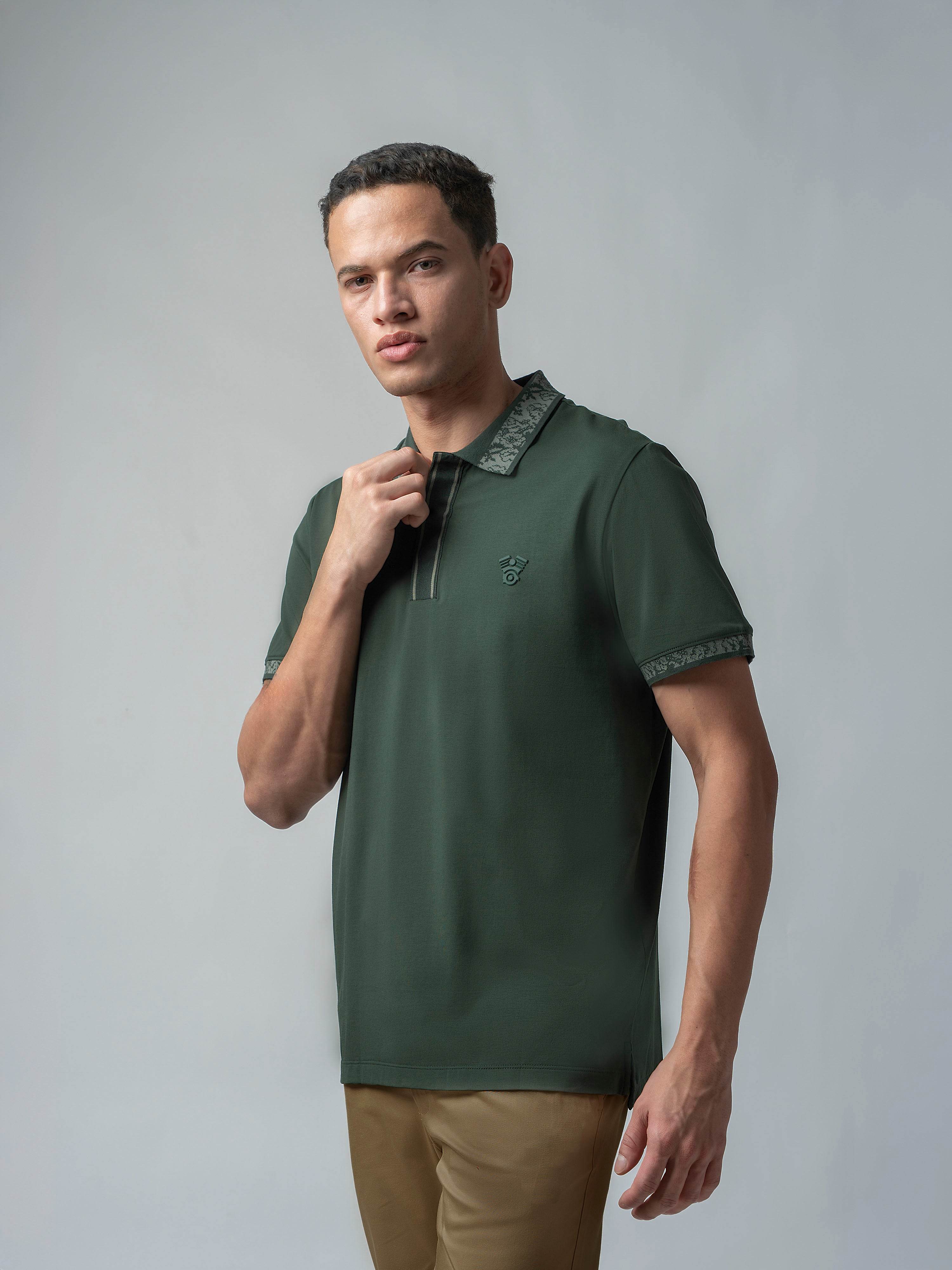 Green polo tshirt for men 