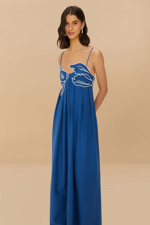 Blue Fish Maxi Dress De Novoo