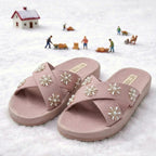 The Safira Pink Luxury Cross Over Embellished Slides Rettrose