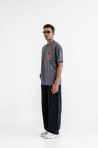 Cruel Grey Oversized Printed T-Shirt Main Character
