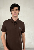 Brown French-Terry Polo T-Shirt