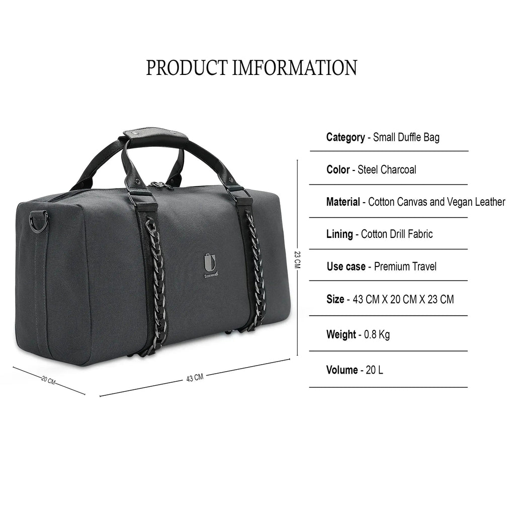 Soul Link - Steel Charcoal | Small Duffle Bag / Soft Travel Companion