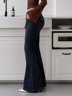 Midnight Blue Flap Pocket Y2K Bootcut Jeans