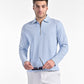 Mercerised Jacquard Full Sleeve Polo in Mykanos Blue