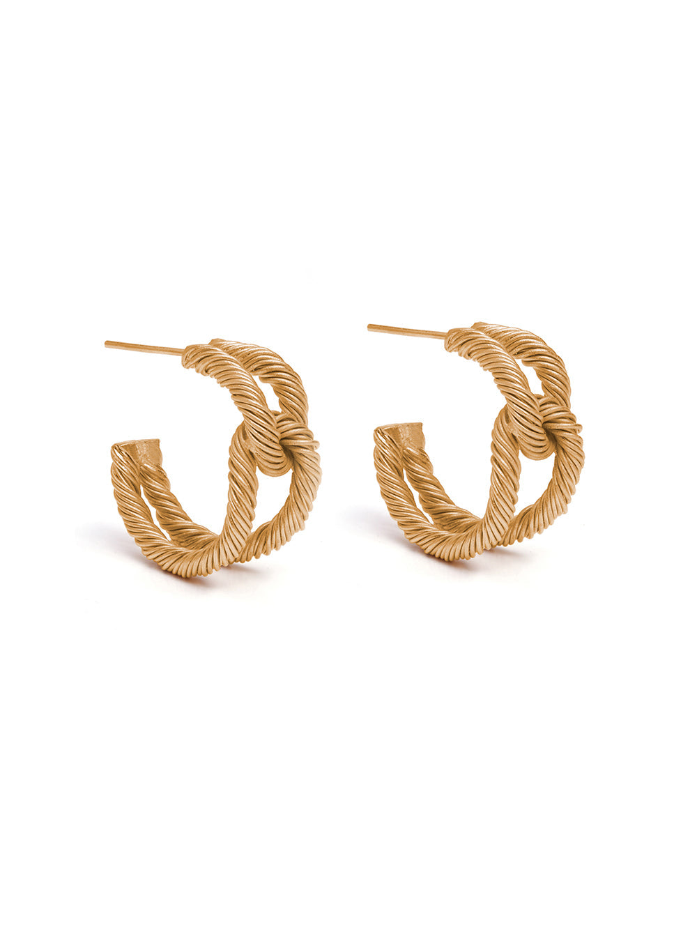 Golden Threaded Circular Hoops