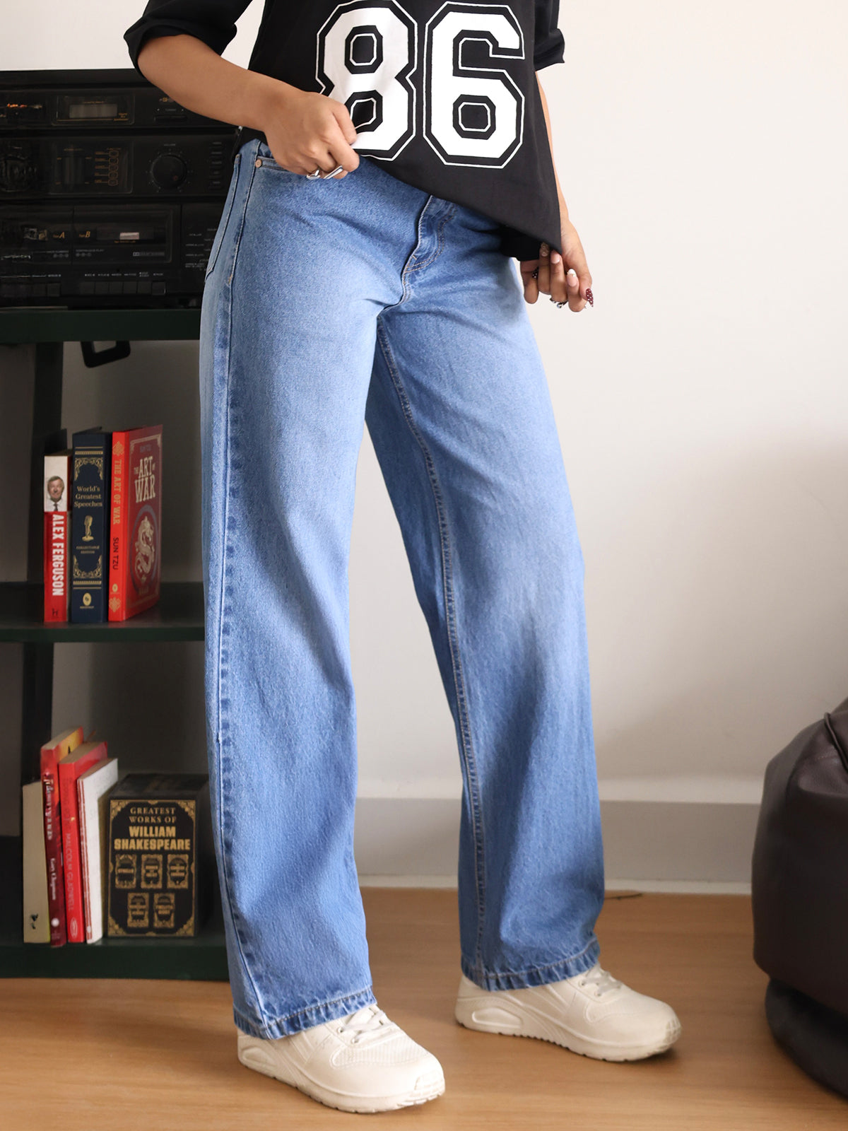 Frost Blue Washed Straight Fit Jeans